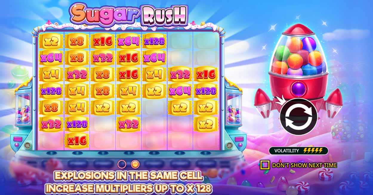 The paylines on Sugar Rush slot